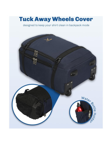 Mochila Rodante Hynes Eagle 42L Aprobada para Vuelo Azul