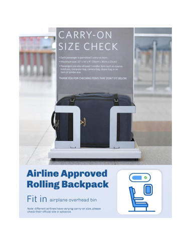 Mochila Rodante Hynes Eagle 42L Aprobada para Vuelo Azul