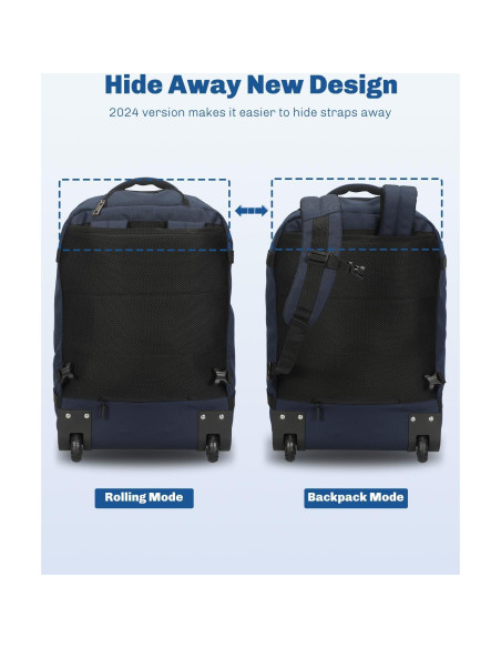 Mochila Rodante Hynes Eagle 42L Aprobada para Vuelo Azul