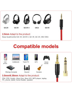 Cable de audio en espiral Hizsoaor 2.5mm a 3.5mm 1.22-4.27m 2