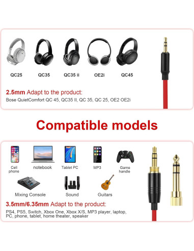 Cable de audio en espiral Hizsoaor 2.5mm a 3.5mm 1.22-4.27m