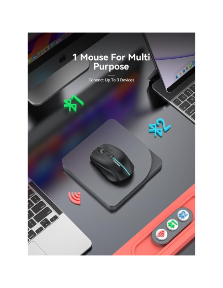 Ratón Inalámbrico RAPIQUE R110 Bluetooth Recargable Negro