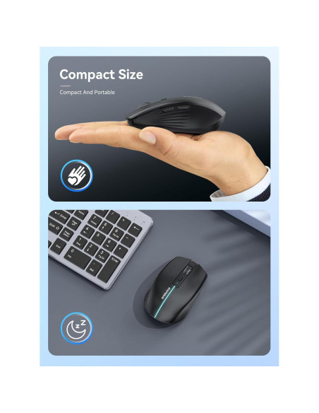 Ratón Inalámbrico RAPIQUE R110 Bluetooth Recargable Negro