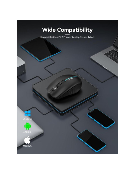 Ratón Inalámbrico RAPIQUE R110 Bluetooth Recargable Negro
