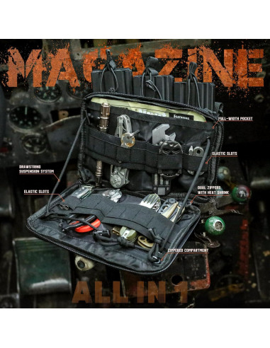 Bolsa Táctica Wynex Canguro Modular 23x5x16cm Negro