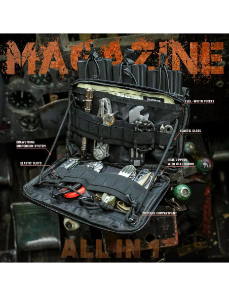 Bolsa Táctica Wynex Canguro Modular 23x5x16cm Negro