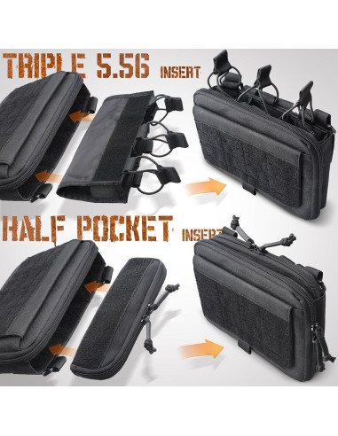 Bolsa Táctica Wynex Canguro Modular 23x5x16cm Negro