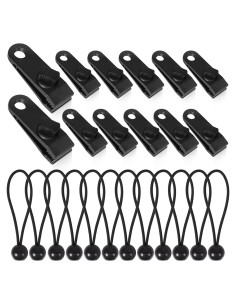 Clips de Lona 24PCS Dualshine con Agarre de Bloqueo - Impermeables