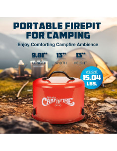 Chimenea Portátil de Propano Camco 11.25" Roja con Regulador 2