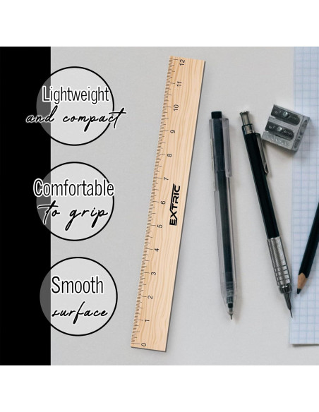 Regla de Escala Arquitectónica 30 cm EXTRIC - Madera Natural