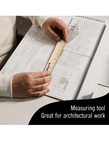 Regla de Escala Arquitectónica 30 cm EXTRIC - Madera Natural
