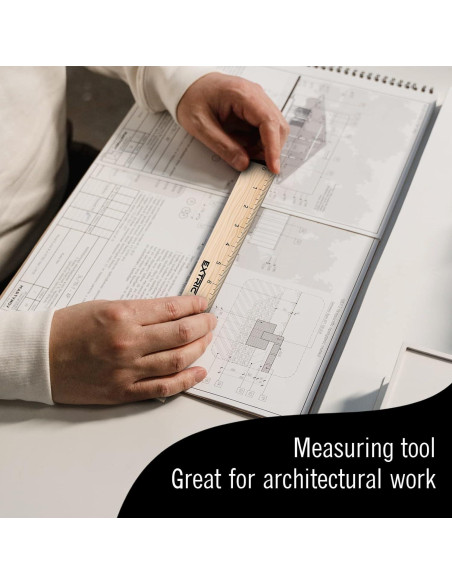 Regla de Escala Arquitectónica 30 cm EXTRIC - Madera Natural