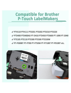 Paquete de 6 Cintas Laminadas 6mm Topcolor para Brother P Touch 2