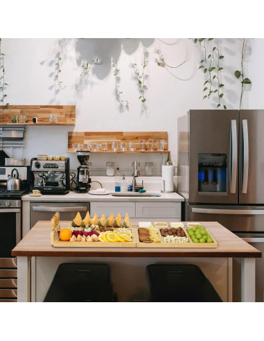 Juego de bandeja de charcutería drmvalg con cuchillos y cuencos