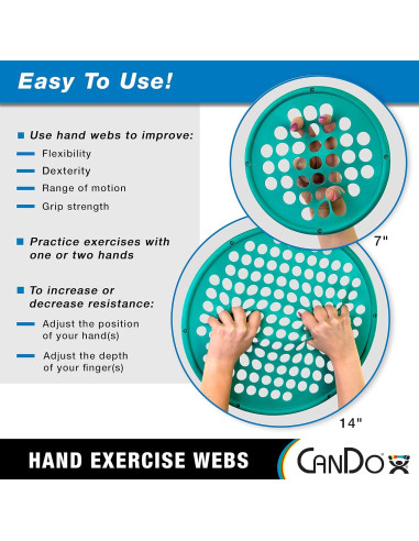 Web de Ejercicio para Manos CanDo 7" Negro X-Pesado Libre de Láttex