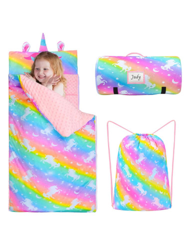 Saco de Dormir Fiodrimy Unicornio Rosa 137.4x80cm con Almohada