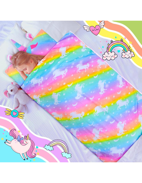 Saco de Dormir Fiodrimy Unicornio Rosa 137.4x80cm con Almohada