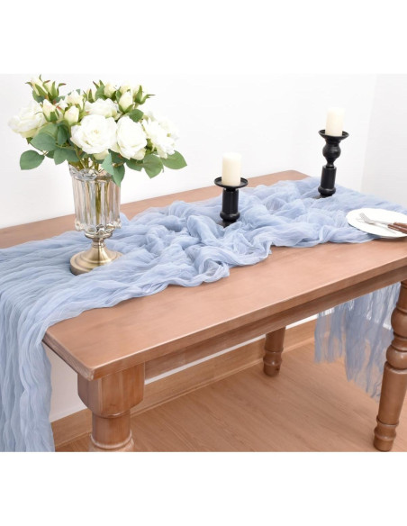 Caminito de Mesa Gasa Joanlody Azul 96.5x365.8 cm Rústico