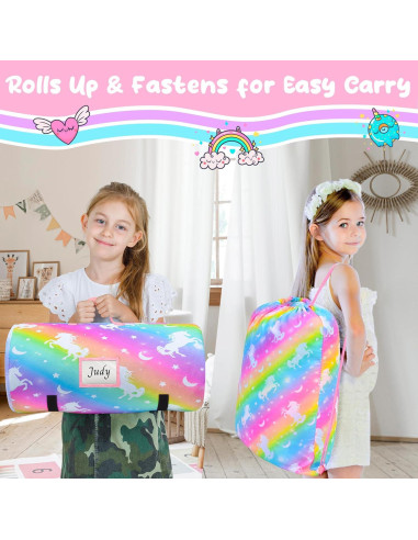 Saco de Dormir Fiodrimy Unicornio Rosa 137.4x80cm con Almohada