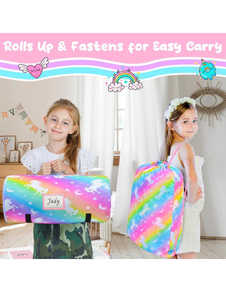 Saco de Dormir Fiodrimy Unicornio Rosa 137.4x80cm con Almohada