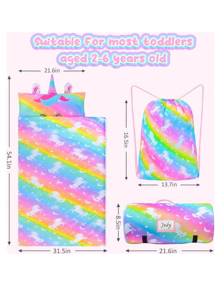 Saco de Dormir Fiodrimy Unicornio Rosa 137.4x80cm con Almohada