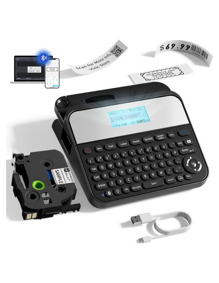 Máquina de Etiquetas Vixic D480BT 18mm Bluetooth Recargable