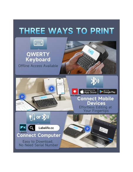 Máquina de Etiquetas Vixic D480BT 18mm Bluetooth Recargable