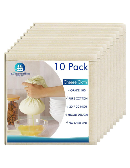 10 Paños de Queso Reutilizables New England Stories 50.8x50.8 cm