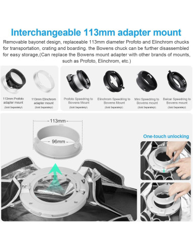 Softbox Rectangular FOMITO 30x120cm con Montaje Bowens