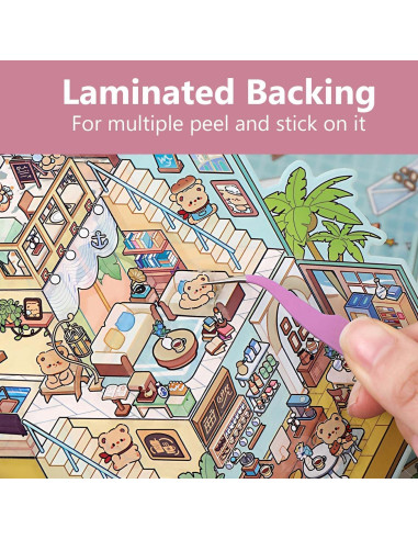 Set de Pegatinas 3D Reutilizables MVRPOWER - 4 Escenas DIY