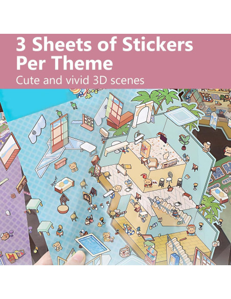 Set de Pegatinas 3D Reutilizables MVRPOWER - 4 Escenas DIY