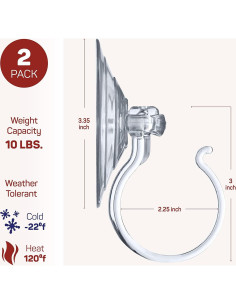 Colgador de Corona de Navidad Sewanta - Juego de 2 Ventosas 4.54 Kg 2