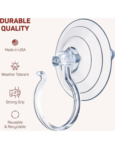 Colgador de Corona de Navidad Sewanta - Juego de 2 Ventosas 4.54 Kg