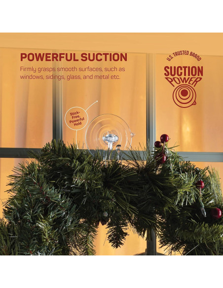 Colgador de Corona de Navidad Sewanta - Juego de 2 Ventosas 4.54 Kg