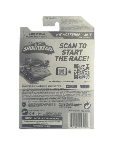 Hot Wheels Lamborghini Huracan LP 610-4 Verde 1:64 Die-Cast