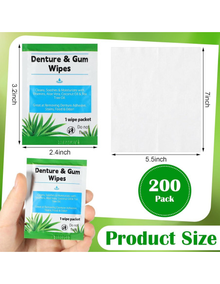 Toallitas de Limpieza Dental Timgle 200 Pcs para Dentaduras