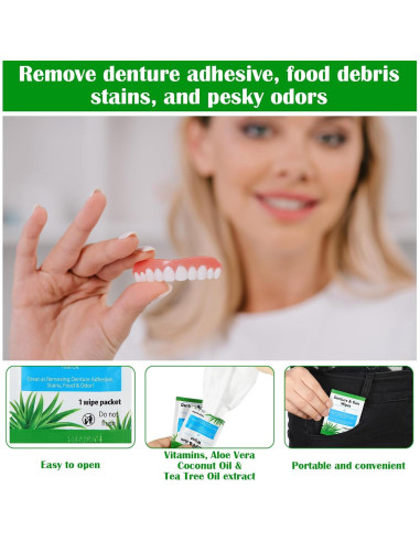 Toallitas de Limpieza Dental Timgle 200 Pcs para Dentaduras