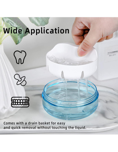 Kit de Taza para Dentaduras Necteem con Estuche Portátil 9.4cm