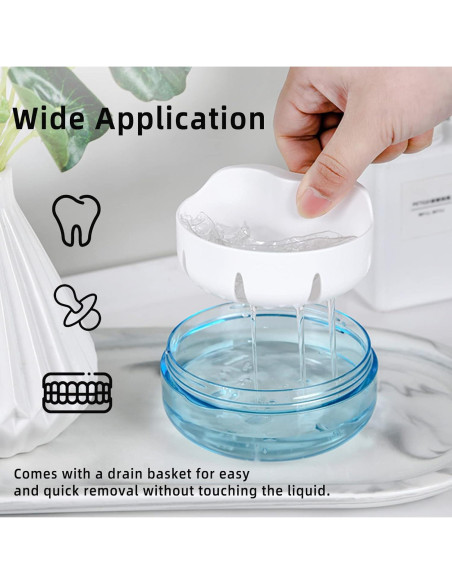 Kit de Taza para Dentaduras Necteem con Estuche Portátil 9.4cm