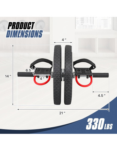 Rueda de Abdominales MADOG con Correas - Entrenamiento en Casa