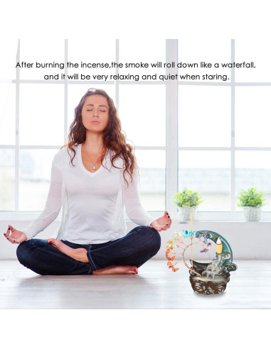 Quemador de Incienso CYYKDA Luna Azul Cerámica 12.7x7.6 cm