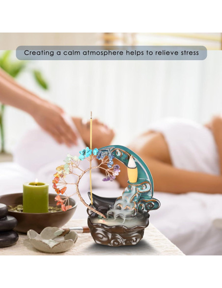 Quemador de Incienso CYYKDA Luna Azul Cerámica 12.7x7.6 cm