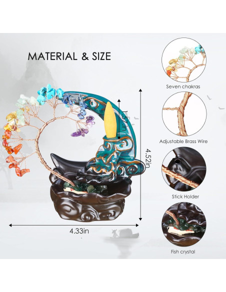 Quemador de Incienso CYYKDA Luna Azul Cerámica 12.7x7.6 cm