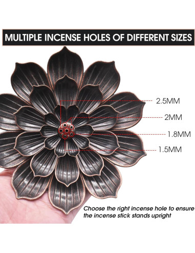 Soporte de Incienso Loto CVBUCKST 15 cm Zinc Fácil Limpieza
