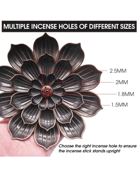 Soporte de Incienso Loto CVBUCKST 15 cm Zinc Fácil Limpieza
