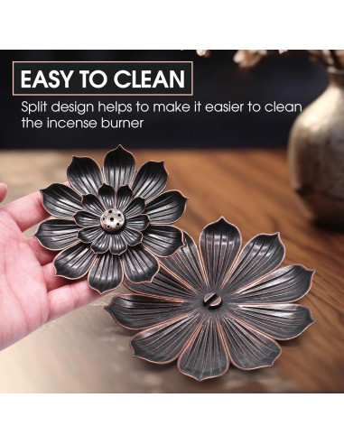 Soporte de Incienso Loto CVBUCKST 15 cm Zinc Fácil Limpieza