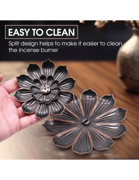 Soporte de Incienso Loto CVBUCKST 15 cm Zinc Fácil Limpieza