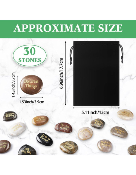 30 Piedras Inspiradoras Sasylvia - Mensajes Positivos 2.5-5 cm