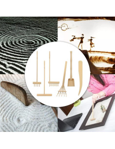 Kit de Herramientas para Jardín Zen Pilarmuture 6 Piezas Beige 2