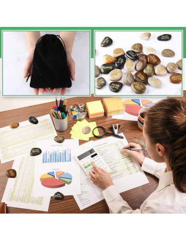 30 Piedras Inspiradoras Sasylvia - Mensajes Positivos 2.5-5 cm